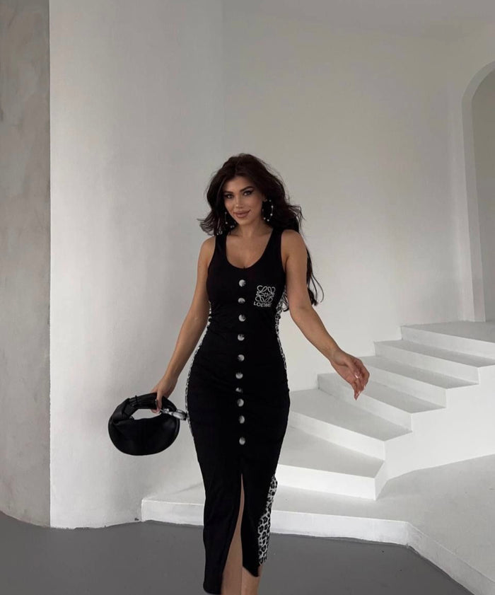 DÜĞMELİ MİDİ BOY ELBİSE